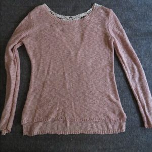 Pink Republic Millennial Pink Sweater w/ lace back